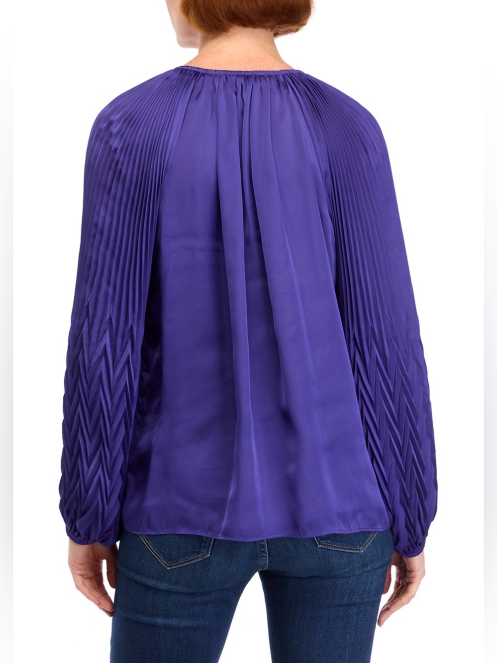 PHILOSOPHY By REPUBLIC Women's Purple Long-Sleeve Pleated Sleeve Blouse. - Picture 3 of 5
